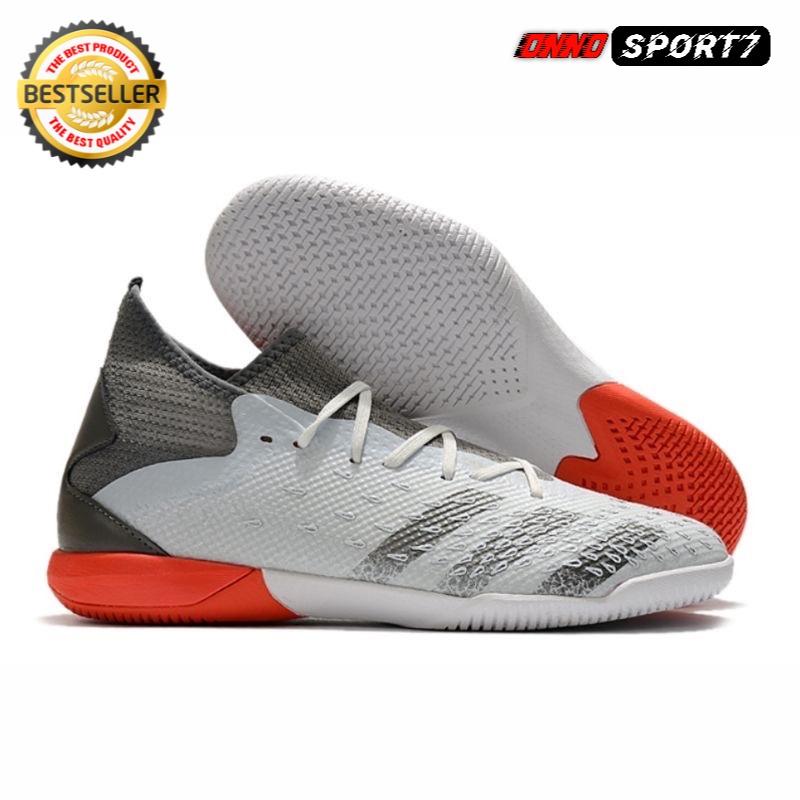 Sepatu Futsal Adidas Predator 20.3 Freak White Grey Red
