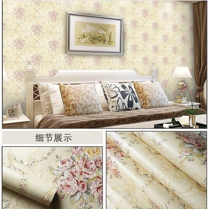 BATIK CREAM Wallpaper  dinding ukuran 45cm X 10m 