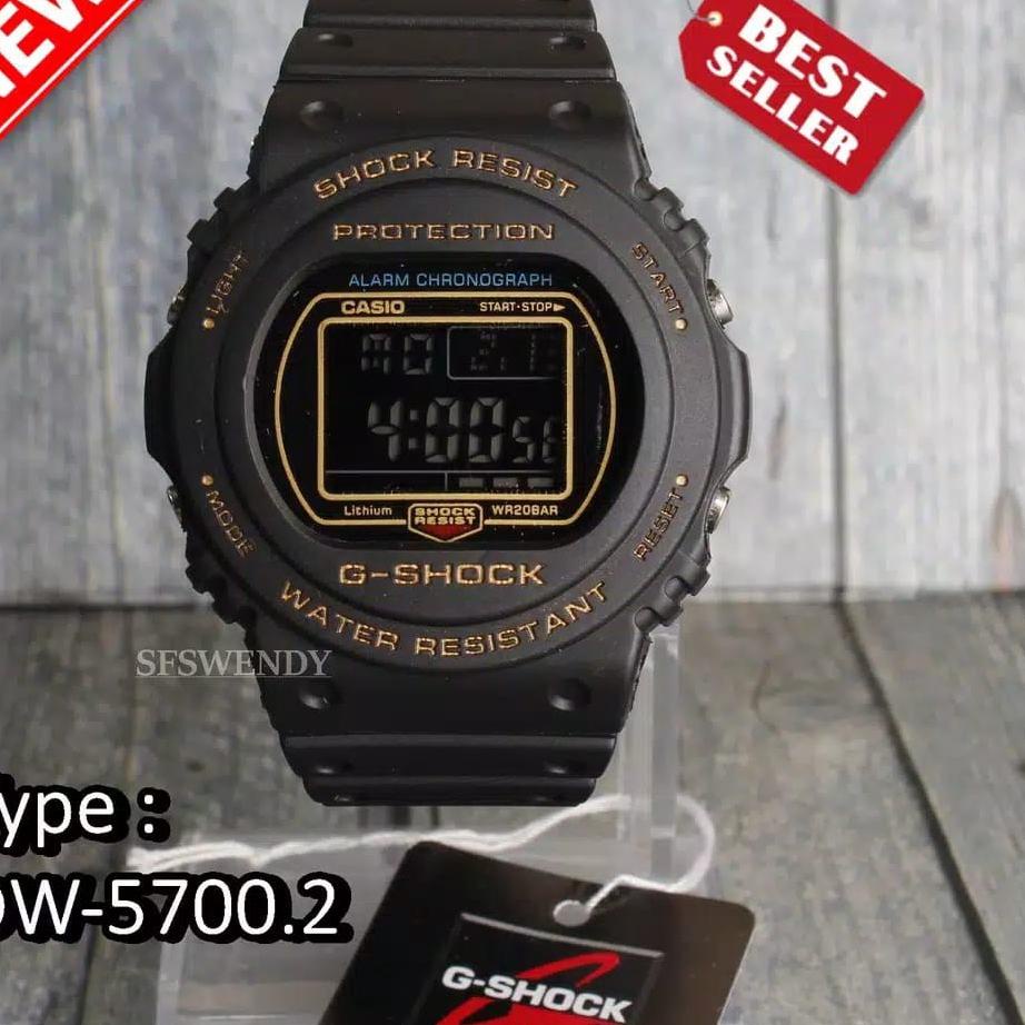 [PROMO CLV50] Jam tangan G Shock DW-5700 full black Hitam model digital murah anti Laris