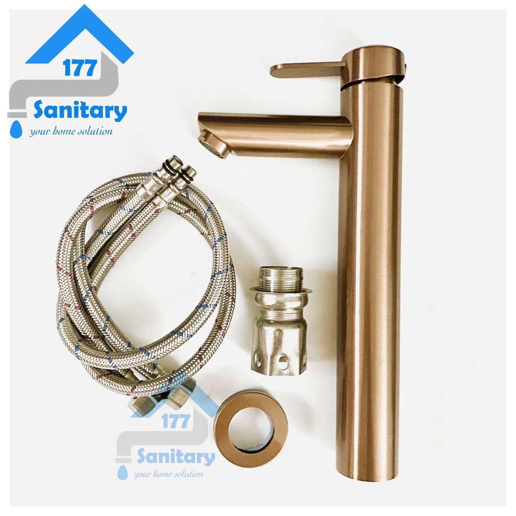 Kran wastafel tinggi Stainless 304 up down minimalis 29ST- keran cuci tangan washbowl faucet stenlis body gede tebal