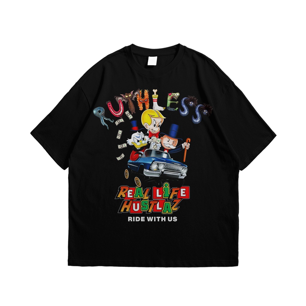 PROMO kaos oversize RUTHLESS REAL LIFE