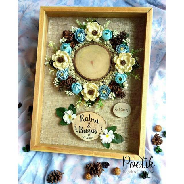 Pigura mahar uang emas seserahan rustik