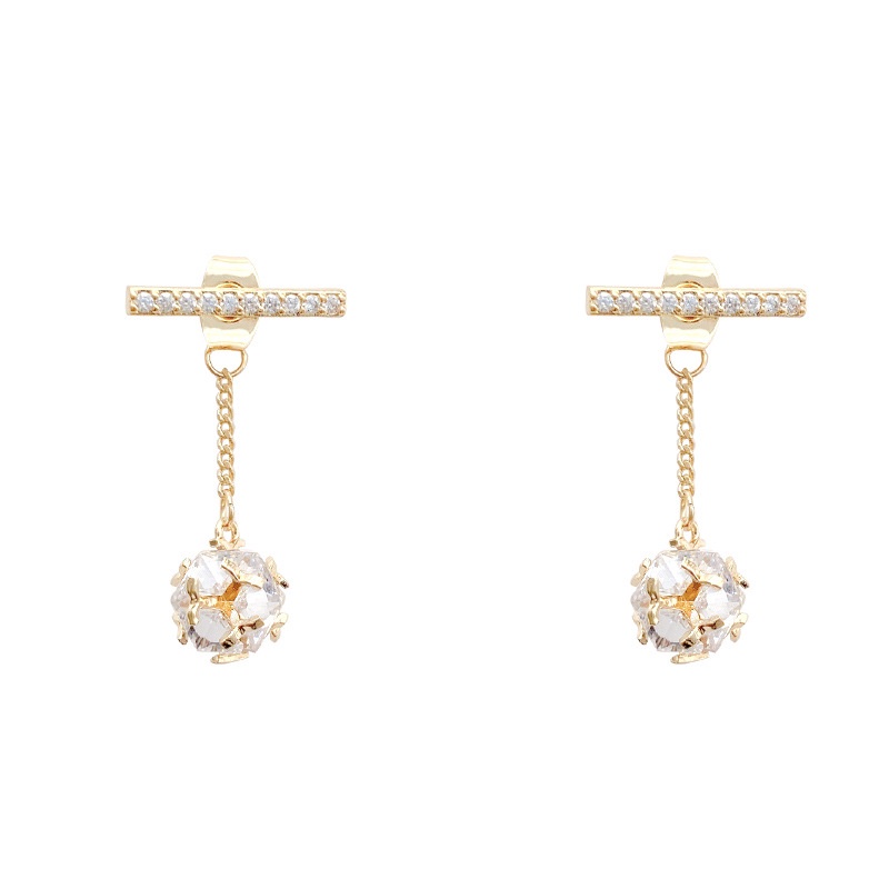 Anting Stud 925 silver needle Zircon Gaya Retro Untuk Wanita
