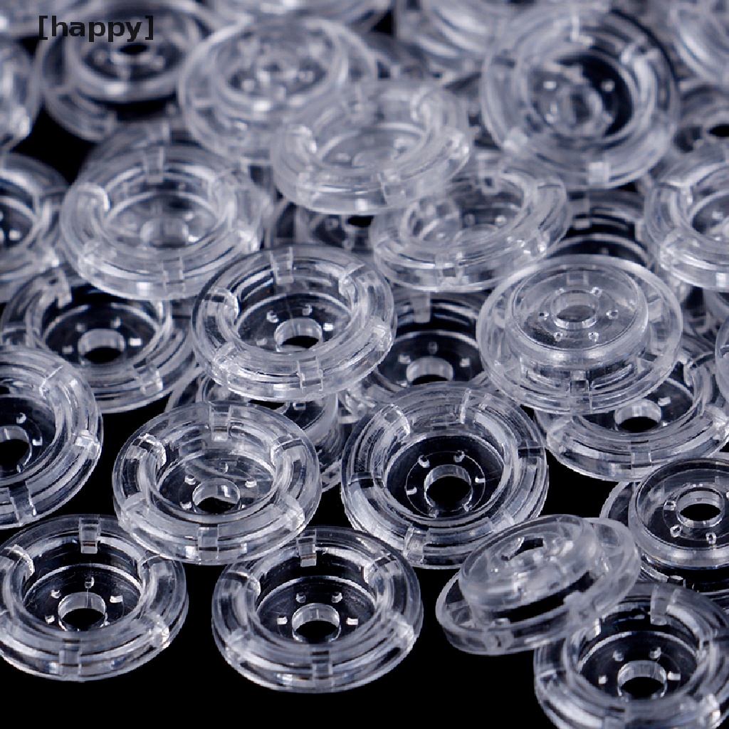 Ha 50 Set Kancing Snap T5 Bahan Plastik Resin Bening Ukuran 12mm