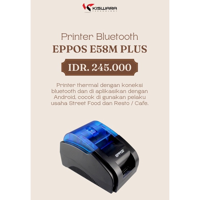 Printer Thermal ressi EPPOS PLUS 58mm EP58PLUS- USB BLUETOOTH Printer kasir