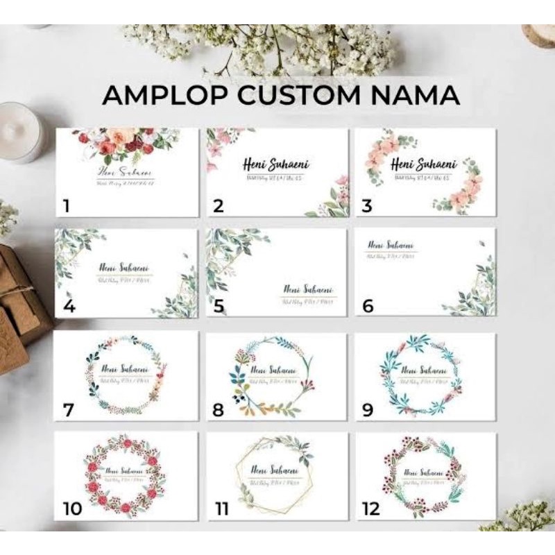 AMPLOP KONDANGAN CUSTOM NAMA DAN ALAMAT ISI 100PCS