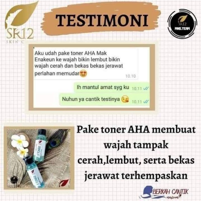 TONER AHA SR12 - Eksfoliasi kulit wajah