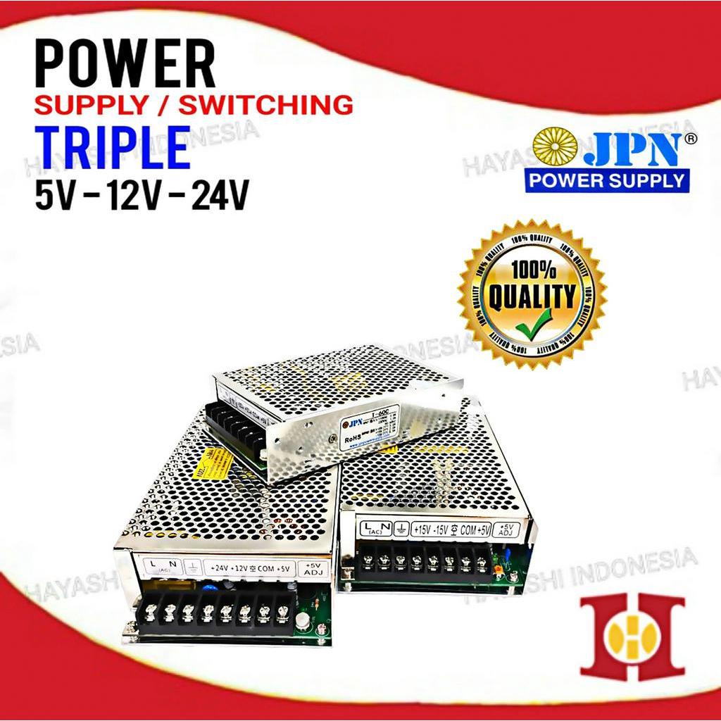 Adaptor Power Supply Switching 5V 12V 24V DC Triple CCTV LED Relay