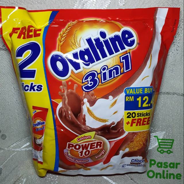 

OVALTINE 3IN1 MALAYSIA 20 SACHET FREE 2 SACHET