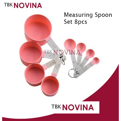SET 8 PCS SENDOK GELAS TAKAR HANDLE STAINLESS STEEL DESAIN TERBAIK