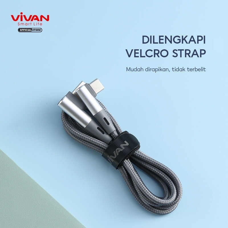 VIVAN BWC-100S Kabel Type C Kabel Data Fast Charging 3A Gaming Siku Panjang 1M - Garansi 1 Tahun