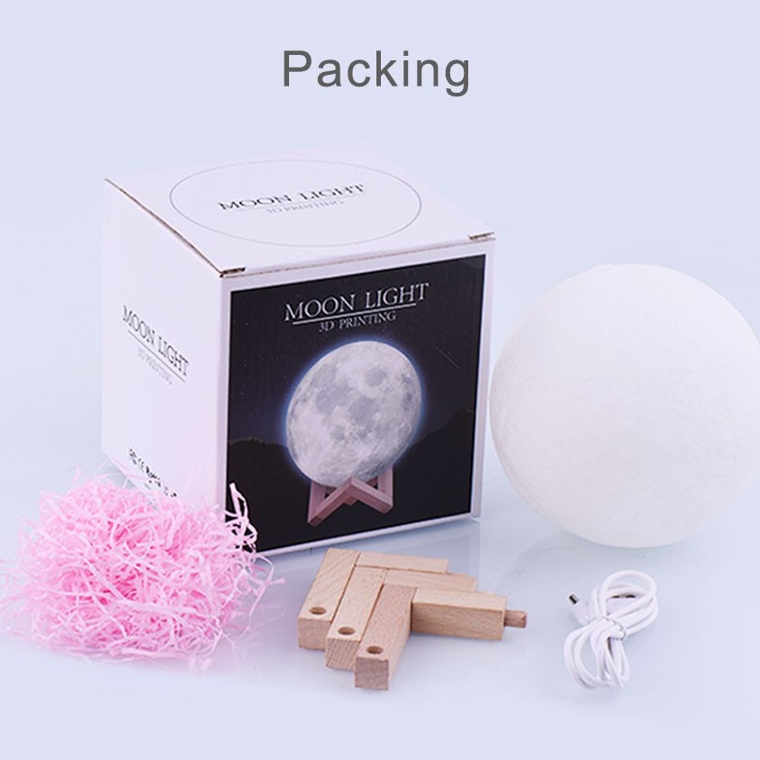 Lampu Tidur Bulan 3D Moonlight Dekorasi Rumah Lampu Hias 8cm 12cm 15cm 18 cm