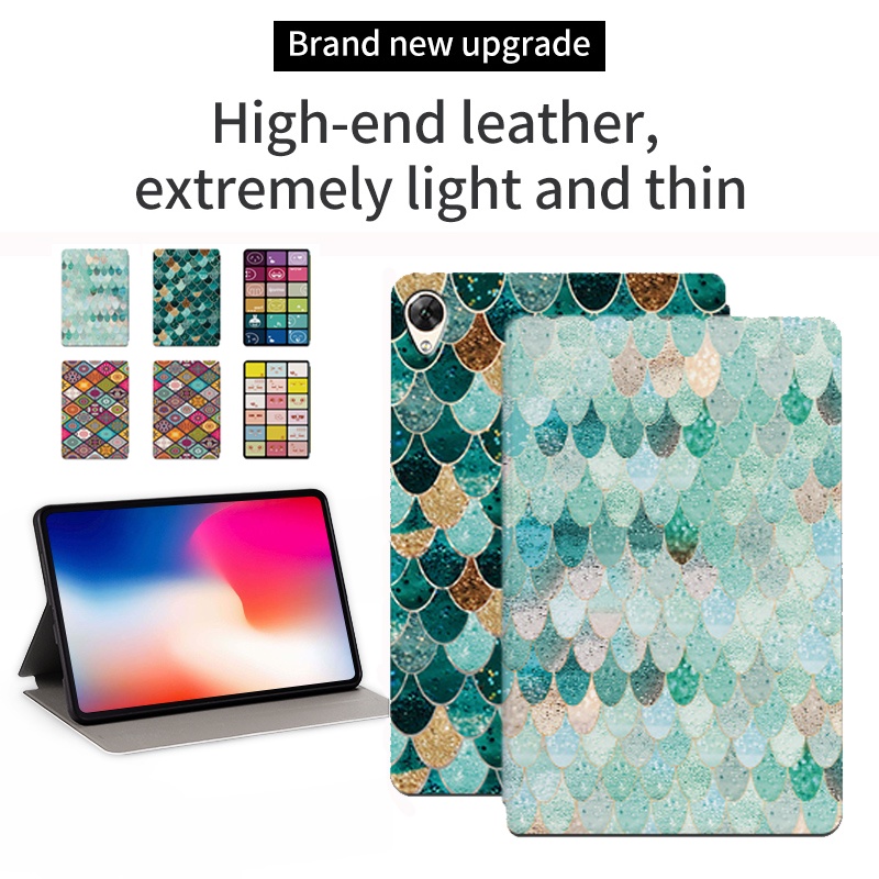 Untuk Huawei MediaPad M6 8.4 inch (2019) Tablet Stand Casing M6 Turbo 8.4 VRD-AL10 VRD-W10 VRD-W09 Fashion Fancy Flip Leather Case Warna Kisi Seri Cover