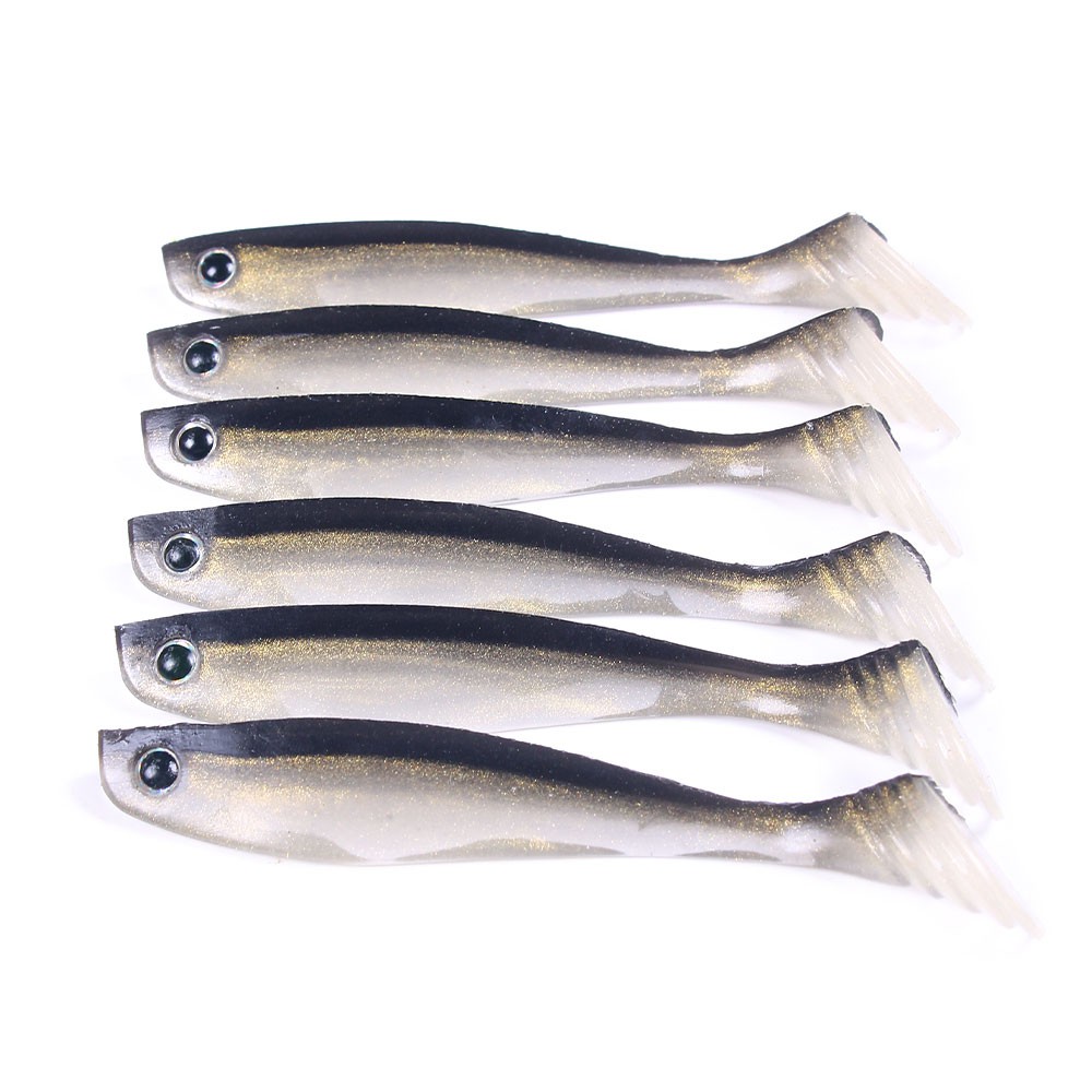 Hengjia 6pcs Umpan Pancing Softlure Bentuk Ikan Imitasi Mata 3d 10cm / 5.3g