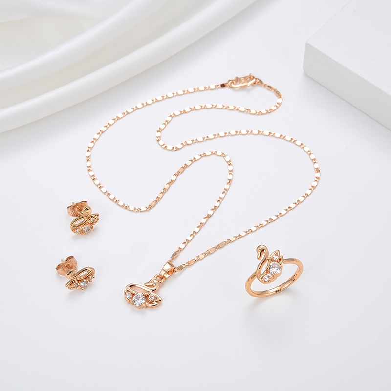 set perhiasan titanium wanita lapis emas silver anti karat asli dewasa murah korea gelang dan cincin perak antikarat termurah tidak luntur untuk 54s