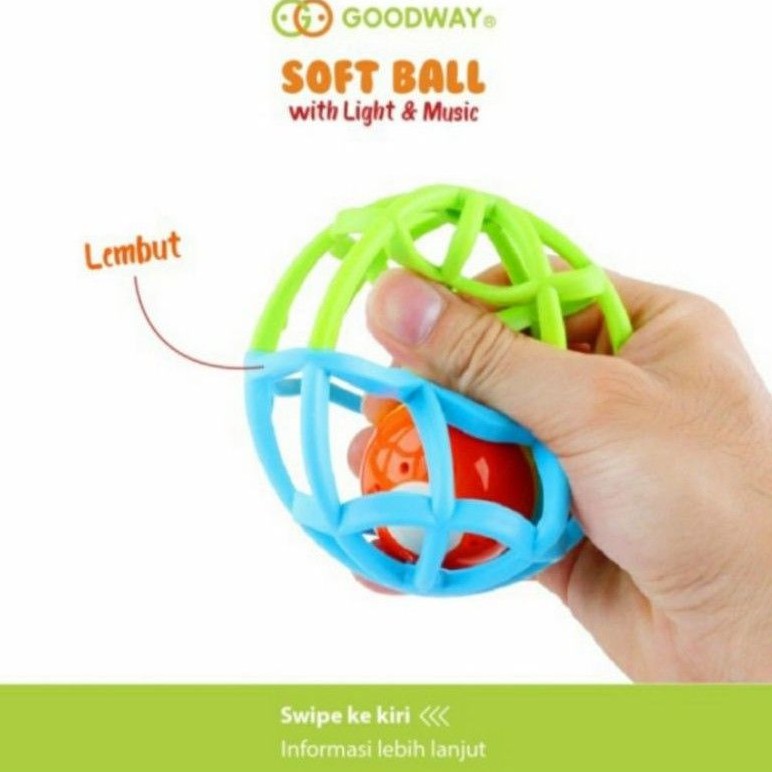 GOODWAY Soft Ball with Light and Music Mainan Bayi Bola Musik Lampu