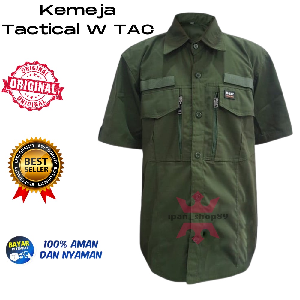 KEMEJA TACTICAL WTAC TANGAN PENDEK BAHAN BERKUALITAS