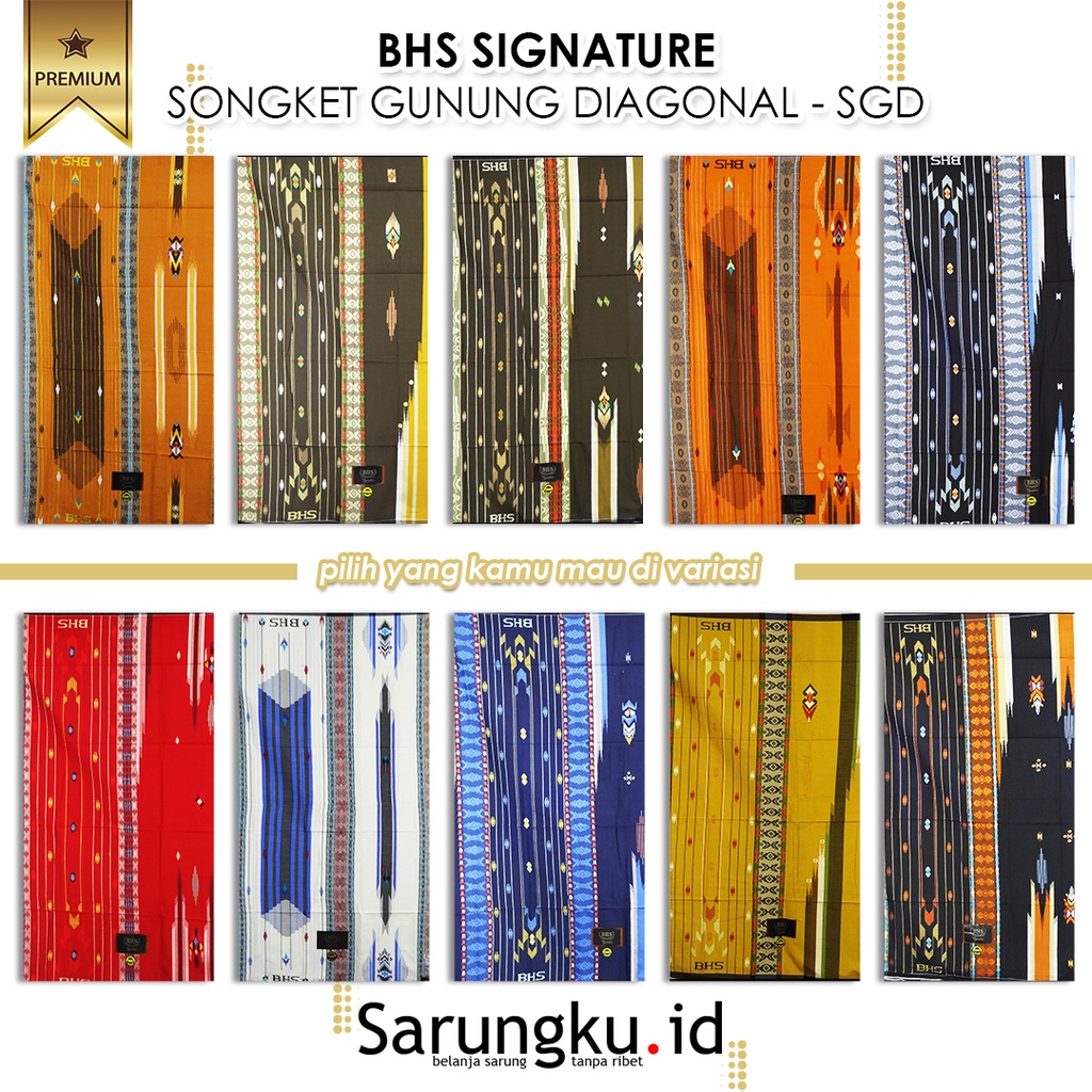 SARUNG BHS SIGNATURE SONGKET GUNUNG DIAGONAL (SGD)