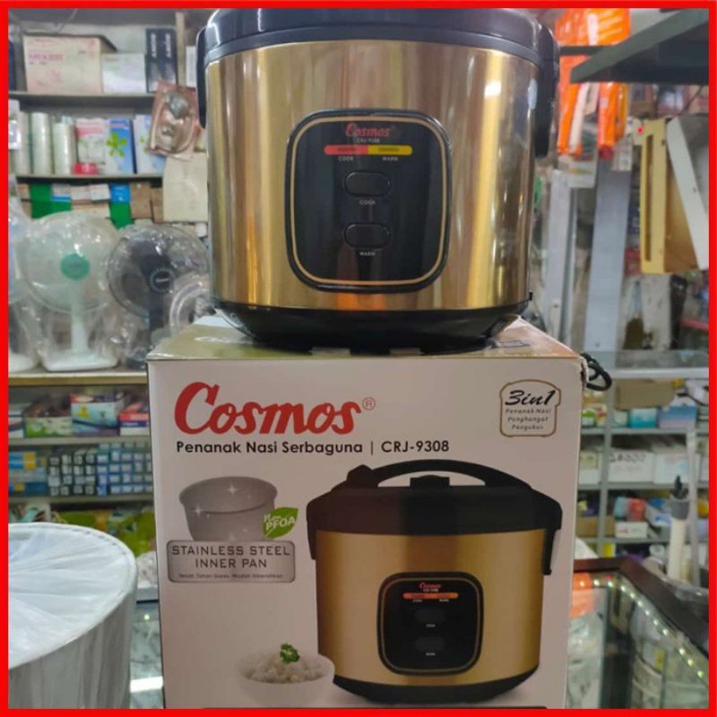 Rice Cooker Magic Com Cosmos CRJ 9308 Teflon Stainless Original Baru dan Bergaransi Resmi