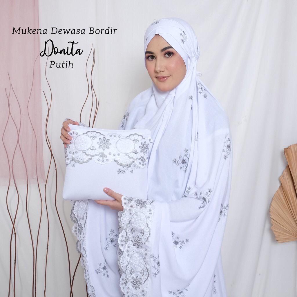 C.O.D - MUKENA DEWASA JUMBO TERBARU MOTIF DONITA - MUKENA DEWASA BORDIR DONITA - MUKENA JUMBO BORDIR
