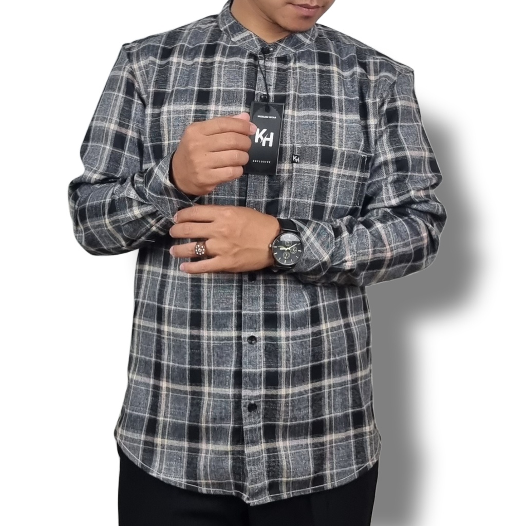 Kemko KH 031 Kemeja Koko Pria Lengan Panjang Katun Flanel High Quality