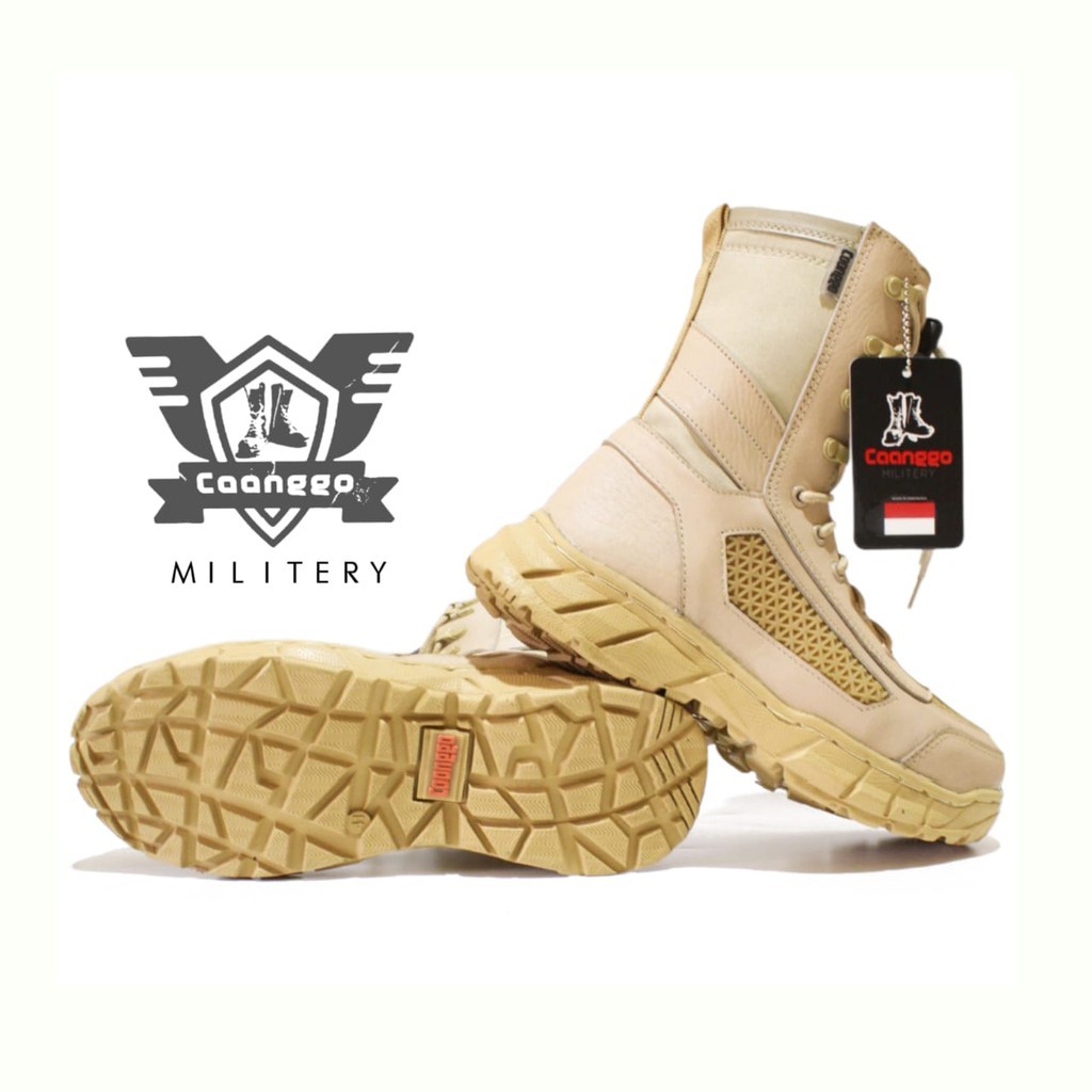 Sepatu pdl tni polri original by caanggo militery terbaru libra cream gurun