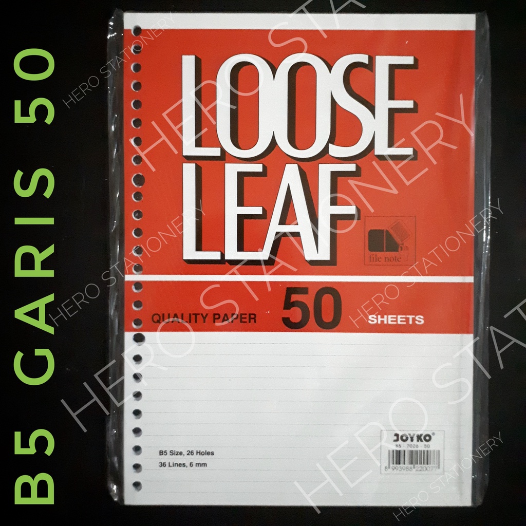 Jual Joyko Kertas Isi File Loose Leaf Paper Bergaris B5 50 Lembar