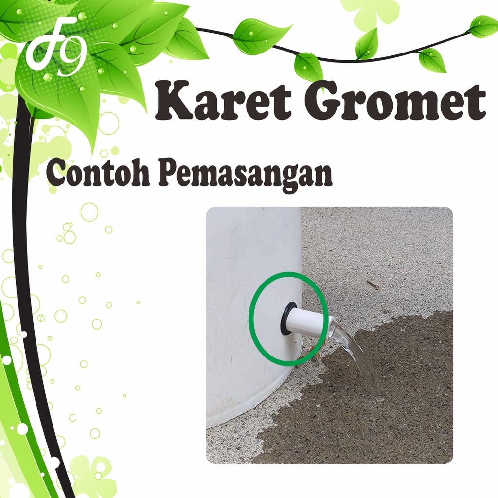 Grommet 1/2 Inchi 22 mm - Karet Sekat Gromet Hidroponik Dutch Bucket 0.5 inchi