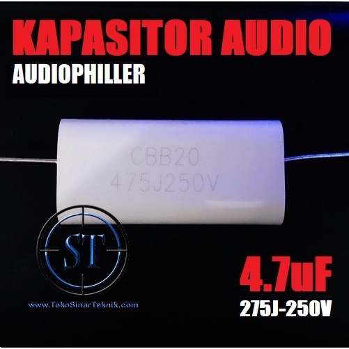 Capacitor 4,7/250 V MKP Audiophiller Merah Kapasitor Penahan Tegangan Tweeter Driver Voice Coil Crossover