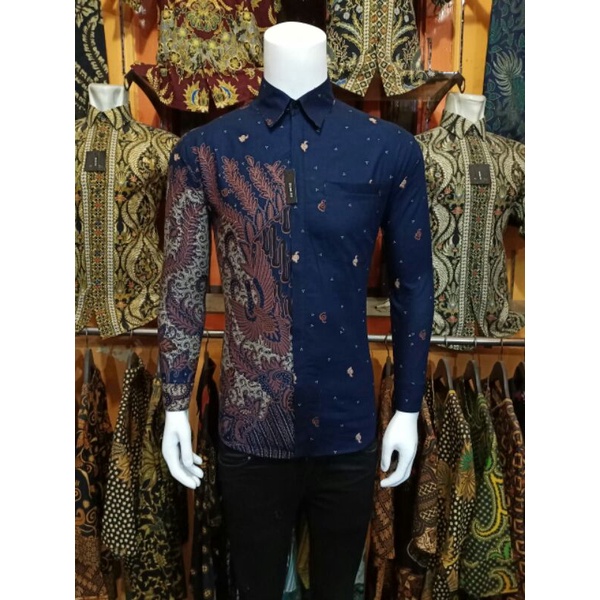 kemeja batik pria lengan panjang batik slimfit premium kemeja prabu