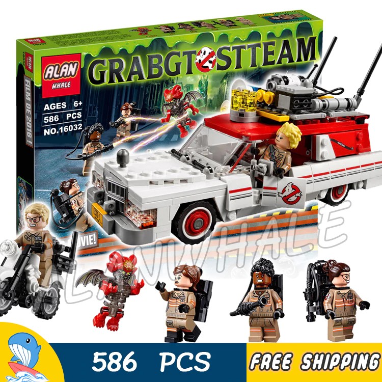 Mainan Lego Anak 586pcs Ghostbusters Ecto-1 & 2 Movie Police cars 16032 Figure Building Blocks