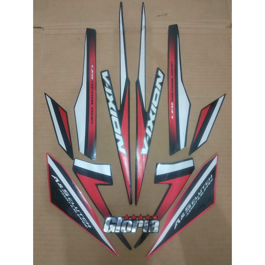 Striping List Body Vixion New LED tahun 2017 - Hitam Merah
