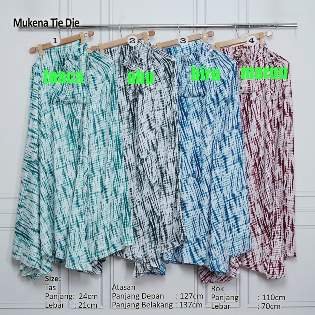 mukena rayon dewasa jumbo amanda tie die /mukena terlaris best seller/bisa COD