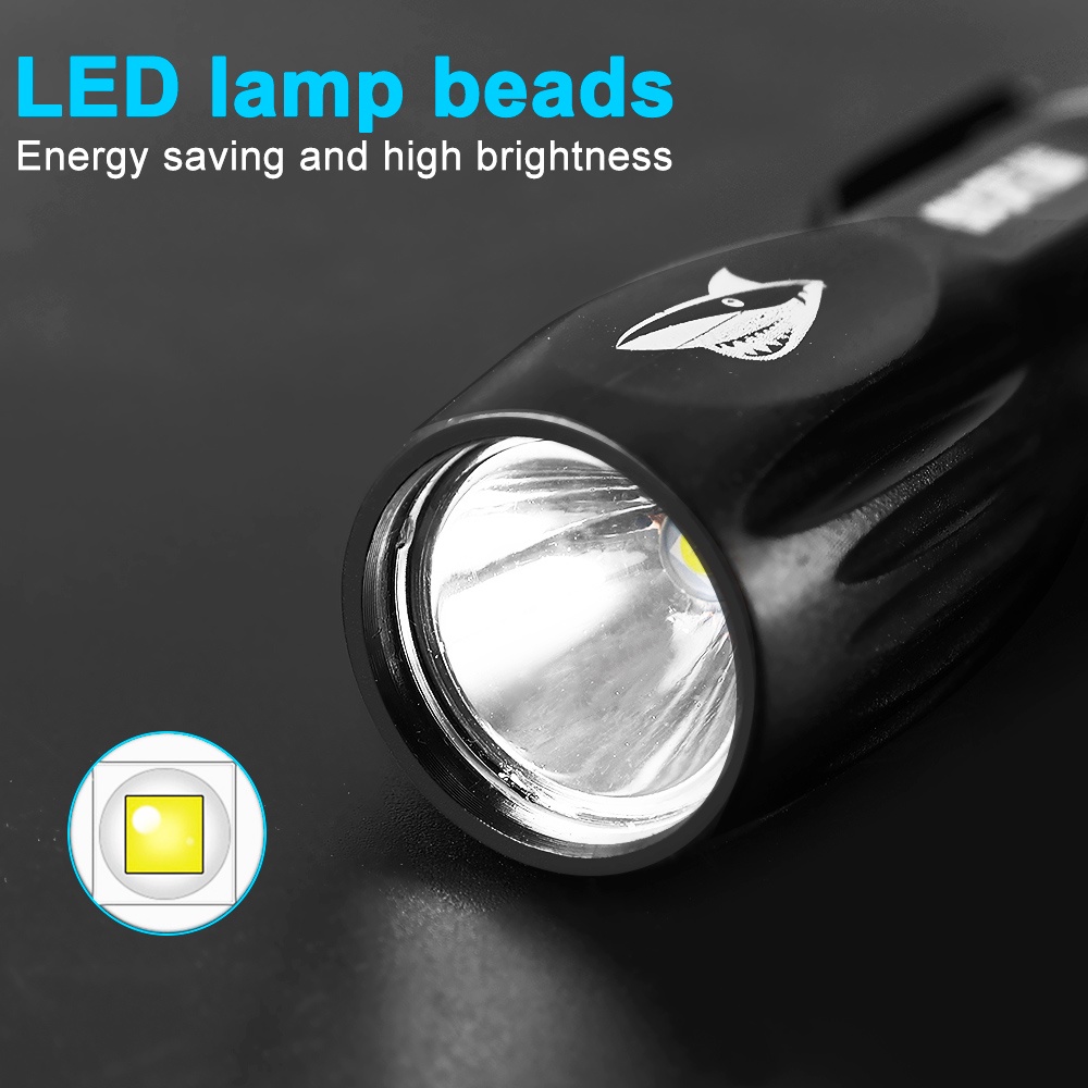 Lampu Senter Led Mini Rechargeable Super Terang Bahan Abs Untuk Petualangan / Camping / Riding / Hiking