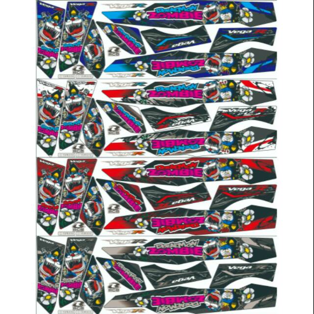 Striping motor ~ sticker motor ~ lis Vega r lama vega r new motif doraemon zombie