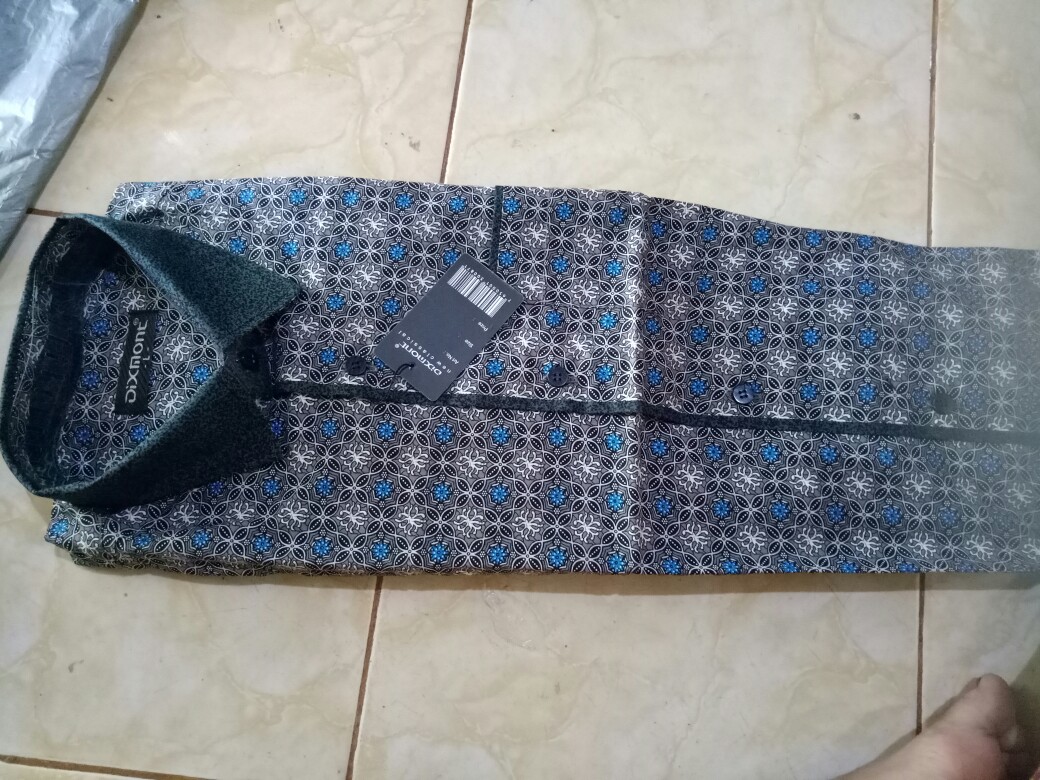 Kemeja Batik Pria Lengan Panjang Bl14 Katun Modern Dixmont Semi Slimfit Premium