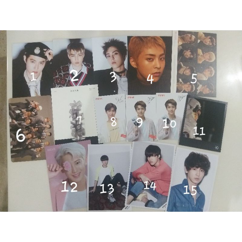EXO Photocard OT12 Postcard Xiumin Kai Suho Baekhyun Chanyeol Lay Chen Sehun Kyungsoo Group Nacific