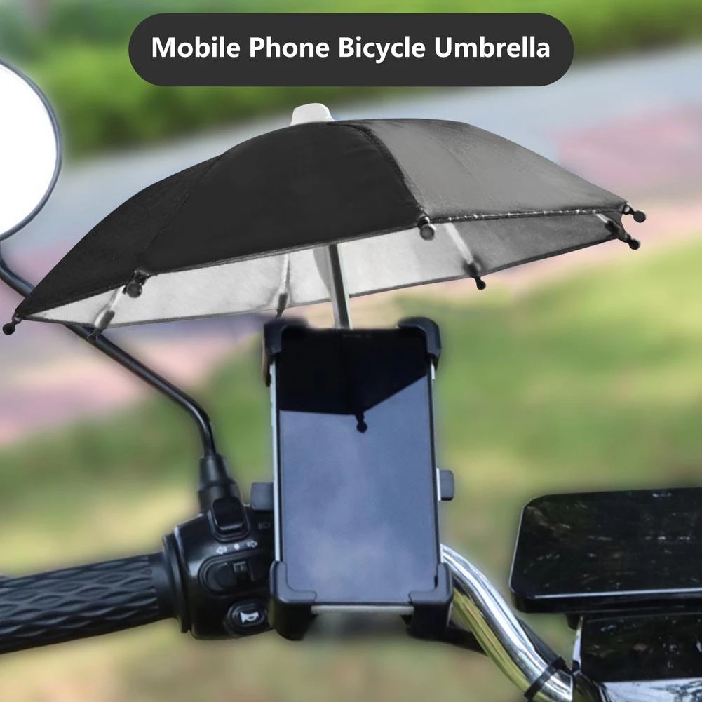 Bicycle Phone Holder Mini Parasol Sunshade Umbrella /  Polyester Mobile Automatic Umbrella / Cycling Cute Decoration Accessories