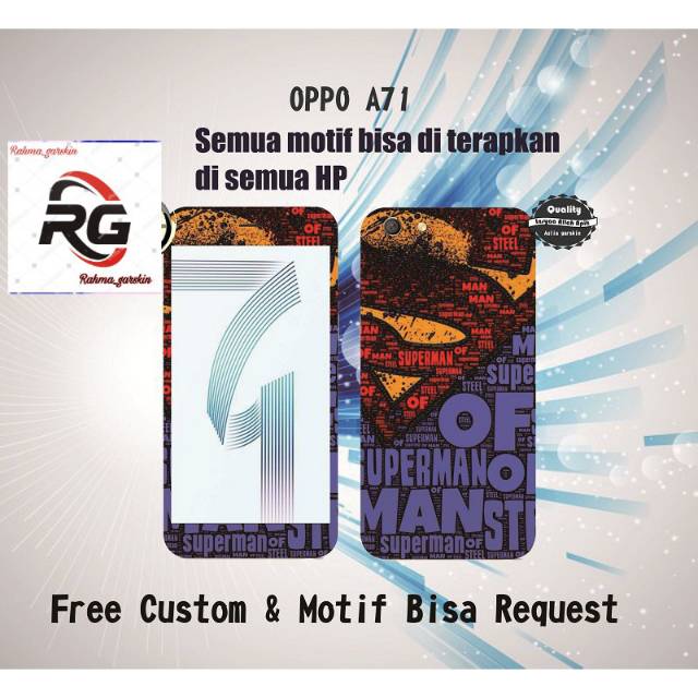 Garskin hp oppo A71 full body motif superman - free custom