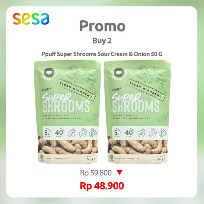 

Buy 2 - Ppuff Super Shrooms Sour Cream & Onion 50 g (Snack Sehat) Best Seller
