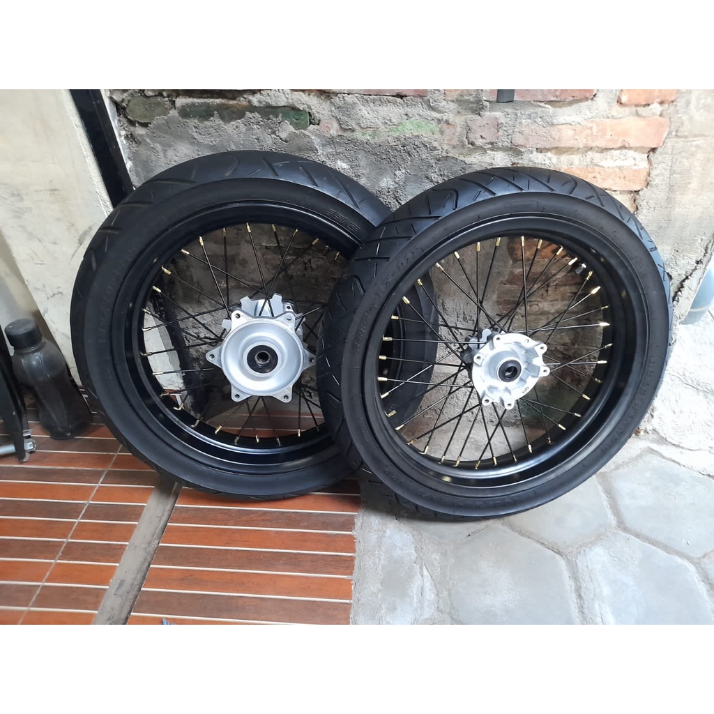 VELG SET BAN SET RODA SET SUPERMOTO HONDA CRF TROMOL ORIGINAL