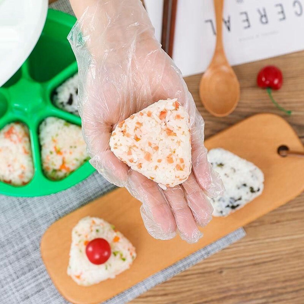 [Elegan] Sushi Maker Homemade Lunch Creative 6 Cavity Alat Pembuat Onigiri Anti Lengket Plastik