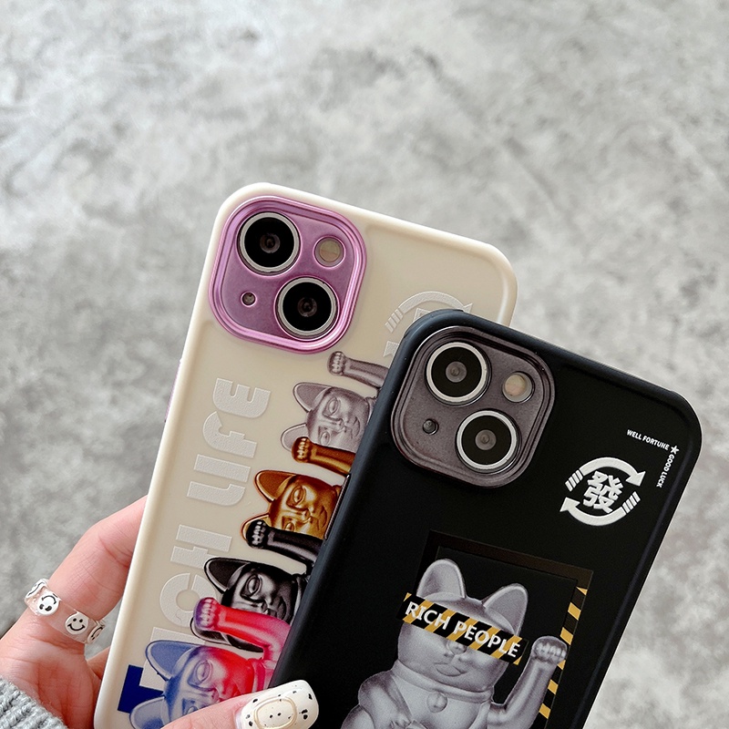 Case Iphone transparan pola awan Fungsi perlindungan lensauntuk Iphone seri