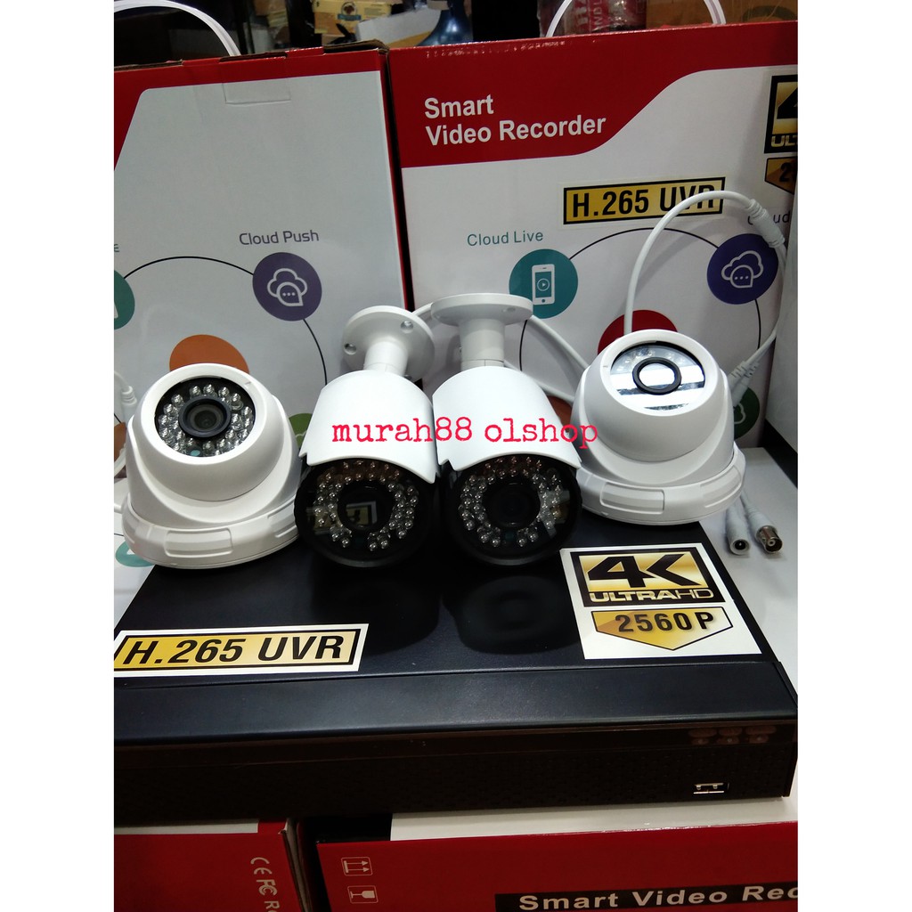 paket cctv  4ch 4 camera lensa 8mp 4K ultra HD  kabel 50m