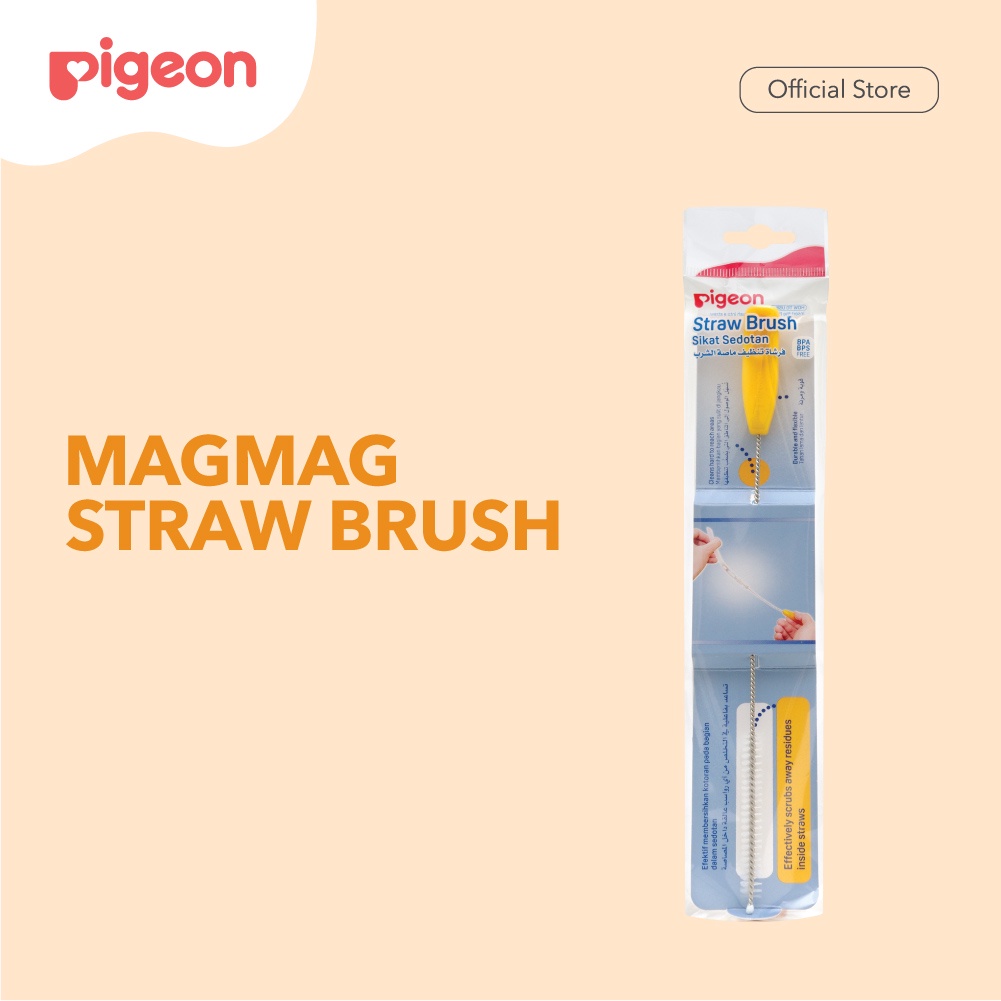 PIGEON Mag Mag Straw Brush | Sikat  Pembersih Sedotan Botol Bayi | Sikat Lembut