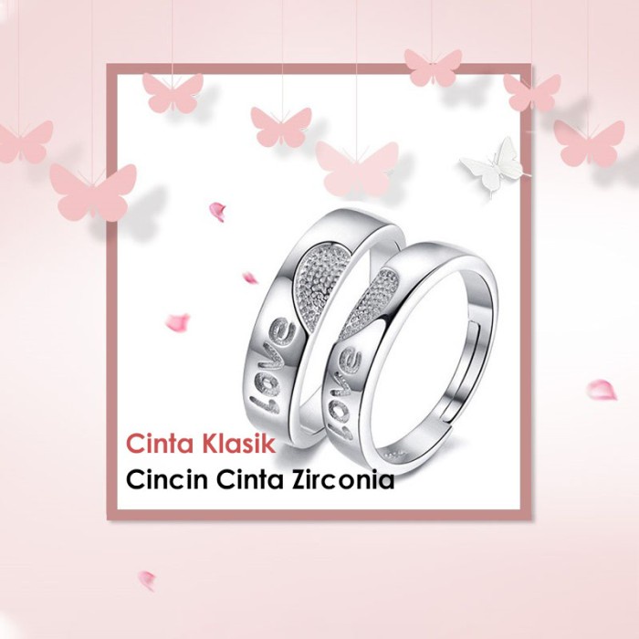 TTCR-RRJ127 TINO Cincin Couple Titanium Perak 925 Anti karat/Cincin Lamaran Couple Premium Murah