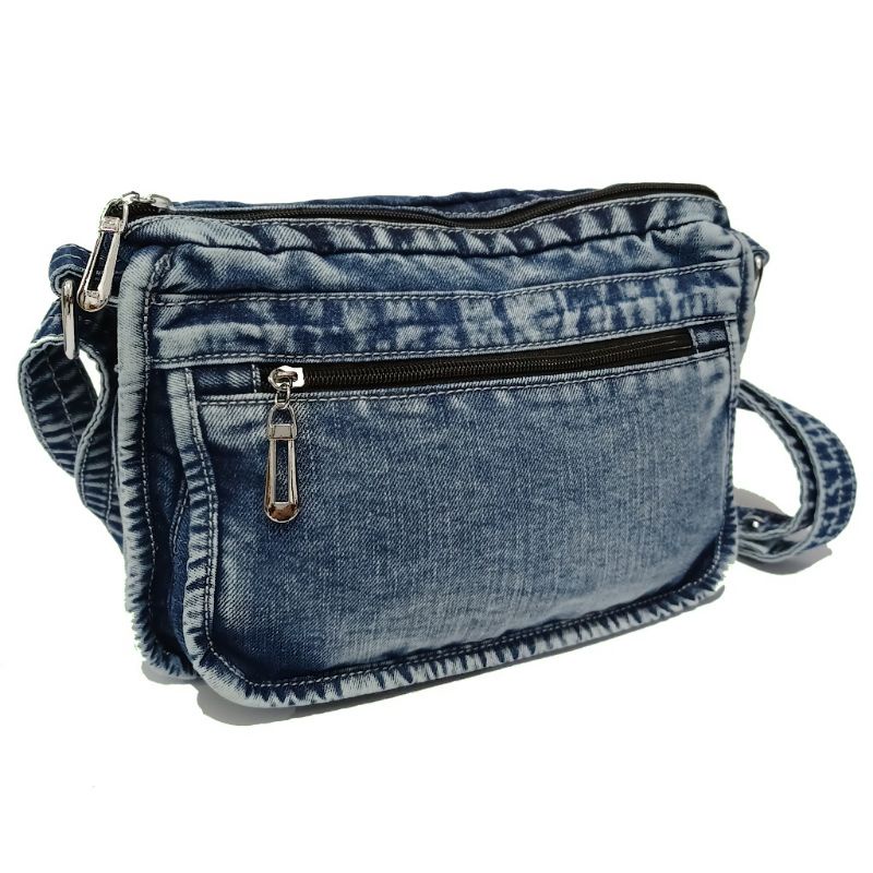 Tas slempang wanita bahan jeans ori Garnet