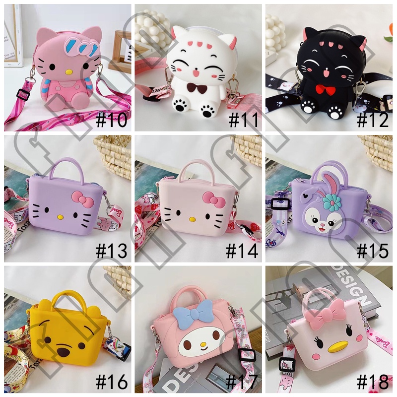 Tas Selempang Anak Rubber Karakter Import - Tas Selempang Koin Fashion Anak Lucu