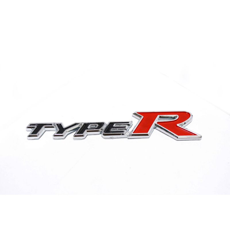 Tulisan Logo Emblem Type R Type-R Mobil Honda Civic Tempelan Putih Merah