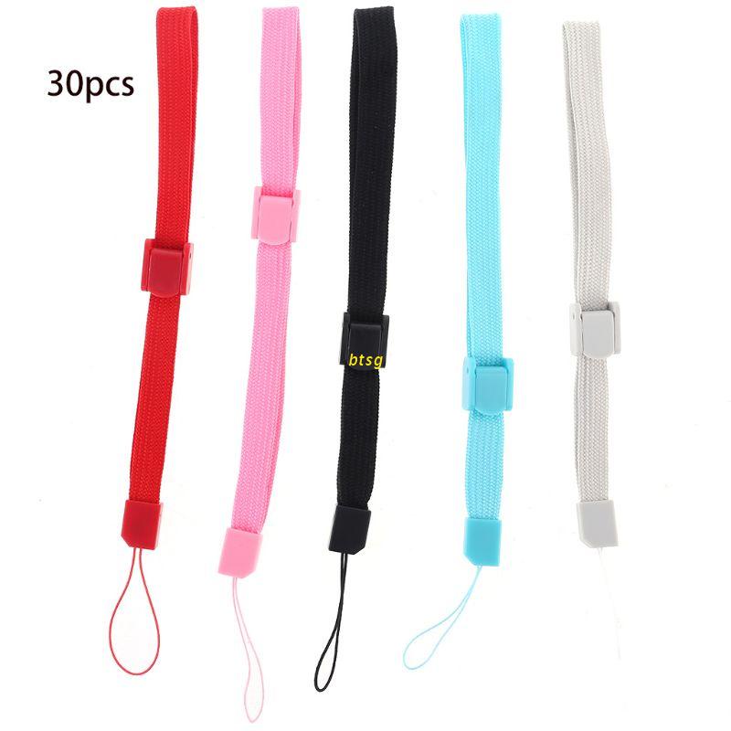 Btsg 30pcs Strap Pergelangan Tangan Universal Dengan Kunci Untuk Remote Control Wii / Handphone / Mp3 / Kamera Digital